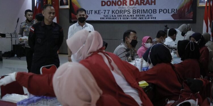 Di Mako Satbrimob Polda Kalbar, Gelar Donor Darah Hut Korps Brimob Polri Ke-77.