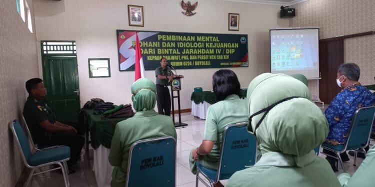 Kodim Boyolali Terima Ceramah Tim Bintal Rohani dan Idiologi Kodam IV /Diponegoro.