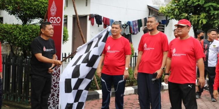 Ratusan ASN Kemenkumham Riau Ikuti Jalan Sehat, Dukung dan Semarakkan KTT G20 Indonesia 2022.