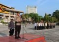 Kapolresta Pekanbaru Polda Riau Pimpin Apel Gelar Pasukan Kegiatan Tour De Siak 2022.