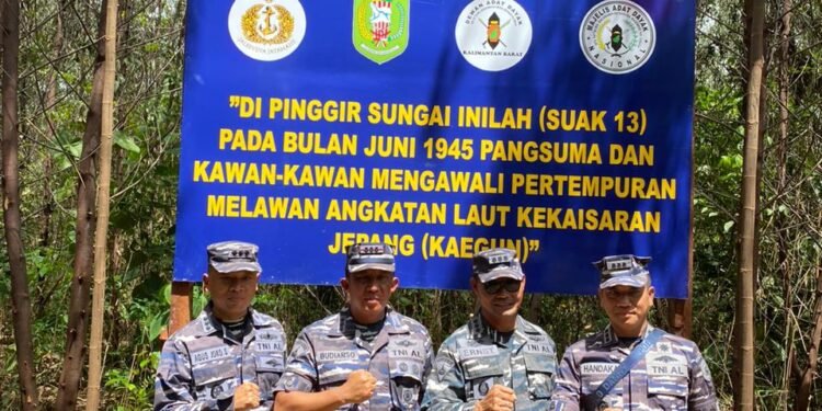 Wadan Lantamal XII, Ikuti Acara Penempatan Papan Prasasti Situs Perjuangan Pangsuma, Sekaligus Napak Tilas di Suak 13 Dusun Nek Bindang.