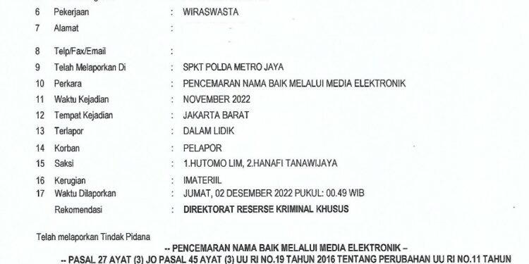 Advokat Juristo. SH Bersama Pendiri LQ Indonesia Law Firm, ikut Melaporkan LQ Indonesia Law Firm.