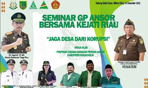 Asisten Intelijen Kejati Riau Menjadi Narasumber Pada Kegiatan Seminar Jaga Desa Dari Korupsi.