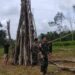 Satgas Pamtas RI-Malaysia Yonarmed 19/105 Trk Bogani Bantu Persiapan Acara Perayaan Malam Tahun Baru Bersama Warga di Perbatasan.