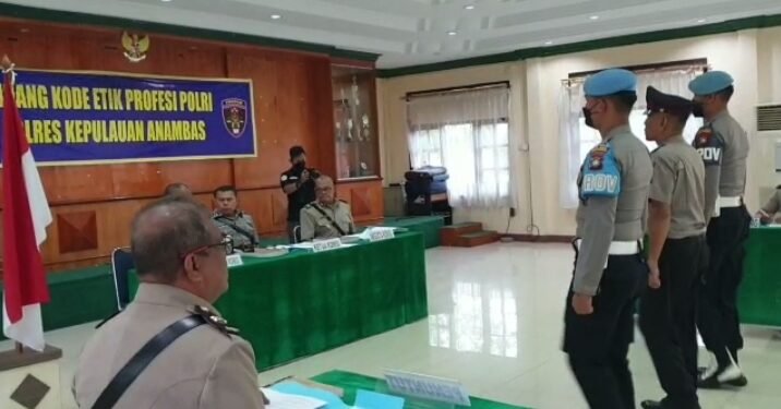 SI PROPAM Polres Kepulauan Anambas Laksanakan Sidang Komisi Kode Etik Profesi Polri di Polresta Tanjungpinang.