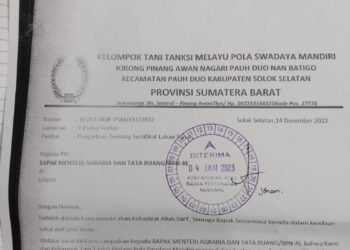 Mengeluarkan Sertifikat Harus Melalui Rekomendasi Bupati Solok Selatan.