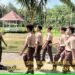Latih PBB Para Santri, Upaya Babinsa Bentuk Karakter Generasi Muda.