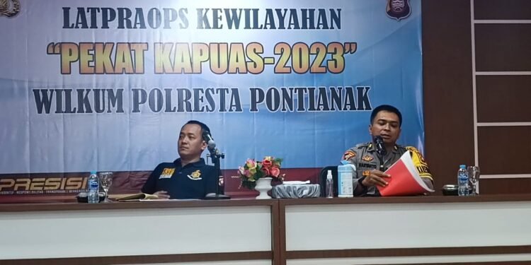 Jelang Idul Fitri Polresta Pontianak Gelar Lat Pra Ops Pekat Kapuas 2023.