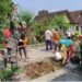 Akses Jalan Rusak Babinsa Bersama Warga Gotong-royong Perbaikan Jalan.