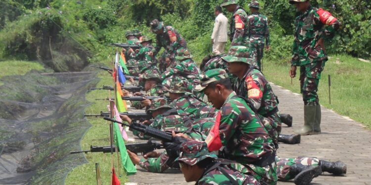 Pelihara Kemampuan Menembak Prajuritnya, Kodim Wonogiri Gelar Latihan Menembak.