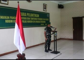 Dandim Boyolali Pimpin Upacara Korps Raport Kenaikan Pangkat Prajuritnya.