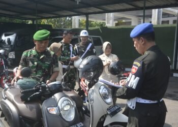 Tingkatkan Displin Anggota, Kodim Boyolali Gelar Pemeriksaan Kendaraan.