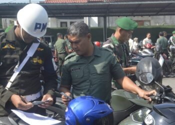 Tingkatkan Displin Anggota, Kodim Boyolali Gelar Pemeriksaan Kendaraan.