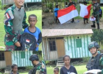 Satgas Pamtas RI-PNG Yonif 132/BS Membawa Kebahagiaan Bagi Masyarakat Perbatasan Papua