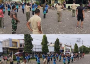 Jaga Kebugaran Tetap Prima, Koramil 1710-02/Timika Laksanakan Senam Kesegaran Jasmani.
