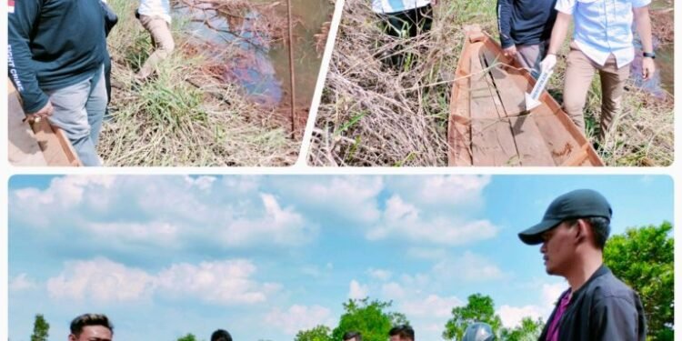 Team Inafis Polres Mesuji dan Polsek Tanjung Raya Lakukan Indenfikasi Tempat Penemuan Mayat.