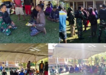 Pos Bolakme Satgas Yonif Raider 200/BN Berikan Bantuan Kepada Warga Yang Berduka