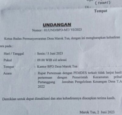 Masyarakat Mendesak Kades Marok Tua Kecamatan Singkep Barat Menggelar Rapat Terbuka Terkait Kinerja Pemerintah Desa.