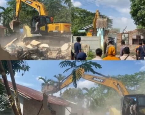 Penertiban HGU No 152 Sampali Berlanjut, 3 Rumah Dibongkar.