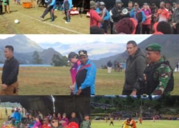 Satgas Yonif 721/Mks Turut Serta Dalam Menyukseskan Turnamen Olahraga di Kabupaten Lanny Jaya