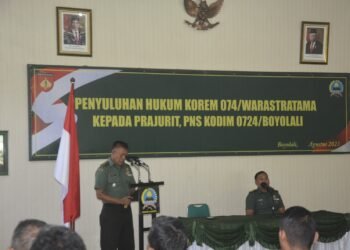 Tingkatkan kesadaran Hukum, Prajurit Kodim Boyolali Terima Penyuluhan Hukum dari Tim Korem 074/Warastratama