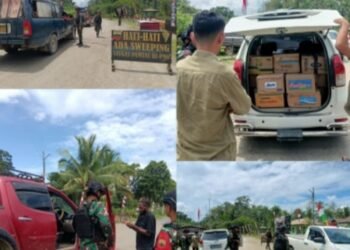 Satgas Pamtas Statis RI-PNG Sektor Utara Gelar Sweeping Jalur Darat Mulai Kota Jayapura Sampai Dengan Kabupaten Kerom