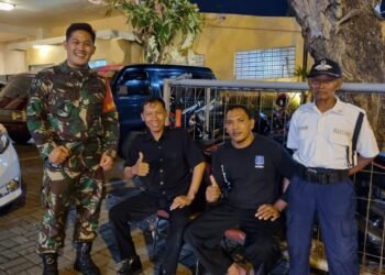 Demi Jaga Keamanan Wilayah, Piket Koramil 03/Serengan Aktif Patroli Malam