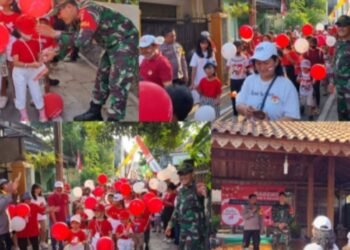 Semarakkan HUT RI Ke-78, Babinsa Tipes Amankan Gerak Jalan Warga Binaan