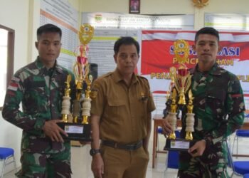 Prajurit Satgas Yonif 122/TS Tampil Jadi Juara Di Event Lari 10 K Kab. Keerom Papua Dalam Rangka Hut Kemerdekaan RI Ke-78