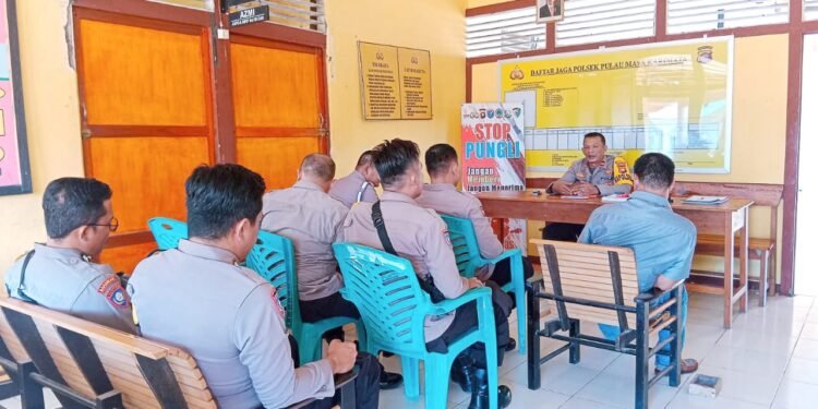 IPDA SR Sembiring Kumpulkan Anggotanya Dalam Rangka Pengenalan Dirinya Sebagai Kapolsek Baru