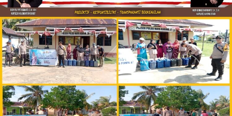 Kegiatan Bakti Sosial Polri Polsek Pulau Maya Karimata Berupa Bantuan Sumur Bor dan Pompa Air