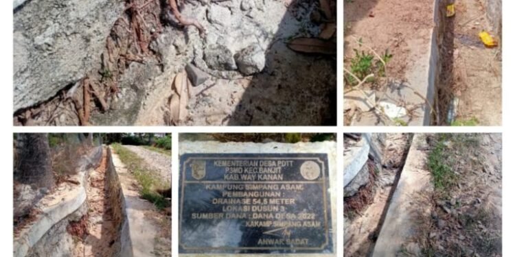 Pekerjaan Siring Pasang Kampung Simpang Asam Diduga Banyak Kejanggalan Dan Mencari Keuntungan Semata