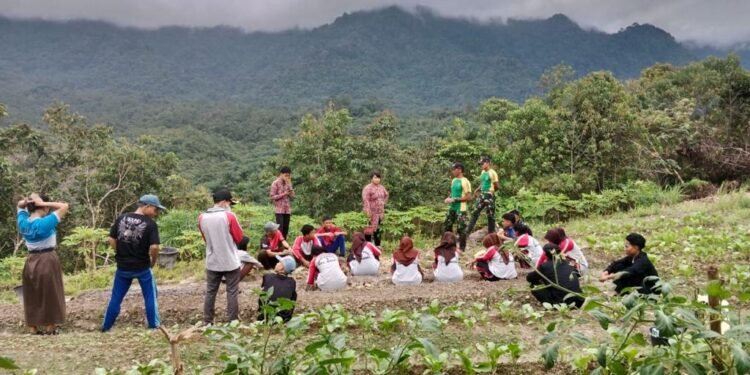 Kreatif ! Satgas Yonarmed 10/ Bradjamusti Berikan Wisata Edukasi Pertanian dan Perkebunan di Perbatasan