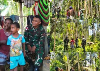 Kitorang Bersaudara Moto Program Keluarga Asuh Satgas Yonif 122/TS di Tanah Papua