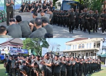 Olah Raga Bersama & Jam Komandan, Dandim 0726/Sukoharjo Himbau Anggota Jaga Kesehatan dan Netralitas TNI