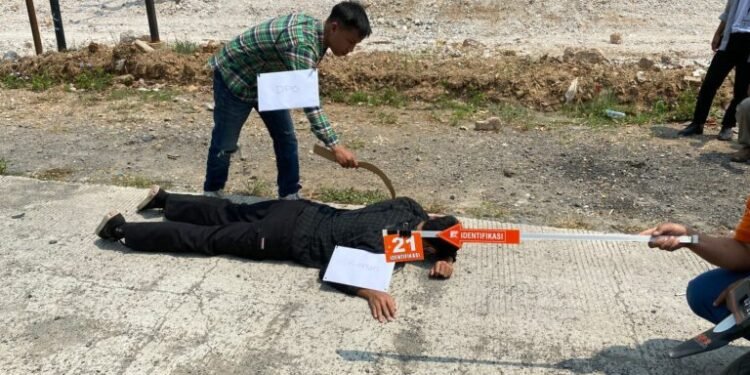 Kasus Tawuran Maut Antar Pelajar di Bandar Lampung, Polisi Sukarame Gelar Rekontruksi Depan SMAN 5 Lampung Jalan Baypas .