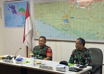 Berikan Motivasi, Dankolakops Rem 174/ATW Sambangi Satgas Yonif 631/Atg