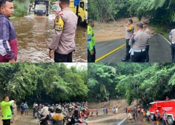 Tanggap Bencana, Polres 50 Kota Turunkan Personel Berikan Bantuan