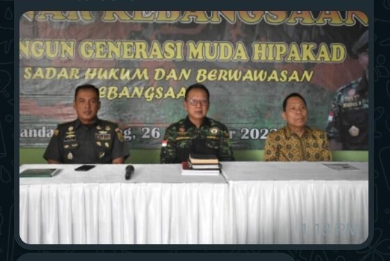 Kasrem 043/ Gatam Hadiri Acara Seminar Meningkatkan Wawasan dan Kesadaran Generasi Muda Hipakat.