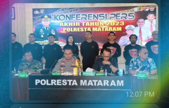 Polresta Mataram Gelar Press Release Akhir Tahun 2023 Penyelesaian Kasus Meningkat 84.54 Persen.