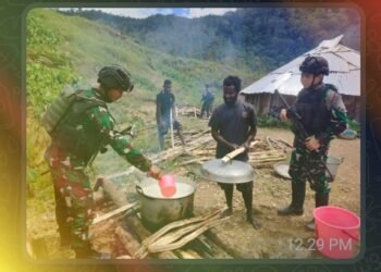 Satgas TNI 300 Siliwangi Hadiri Dawe-dawe Pemberkatan Nama Baru Anak Papua