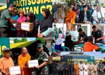 TNI Di Boyolali Selenggarakan Baksos Pengobatan Gratis dan Pembagian Sembako