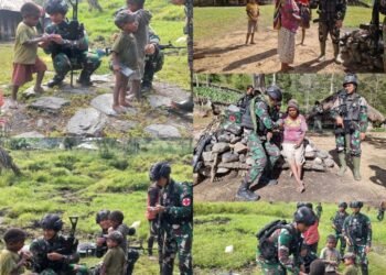 Patroli Simpatik Satgas TNI 300 Siliwangi di Papua