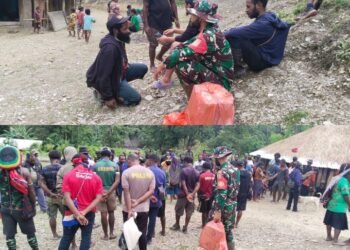Babinsa Posramil 1714-06/ Tingginambut Berikan Bantuan Beras dan Logistik Kepada Salah Satu Warga Binaan Yang Meninggal Dunia
