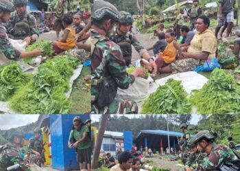 Bantu Roda Perekonomian Masyarakat Prajurit Buaya Putih Kostrad Beli Hasil Kebun Mama Papua