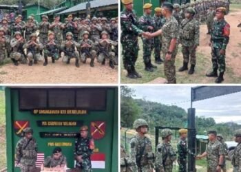 Kunjungi Pos Gabma, CO RS 6 Malaysia Berikan Kurma Dan Ransum Kepada Satgas Yonarhanud 12/SBP