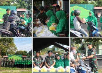 Bulan Suci Penuh Berkah, Yonif 142/KJ Dan Persit KCK Cab. XXVIII Berbagi Kebaikan di Bulan Ramadhan
