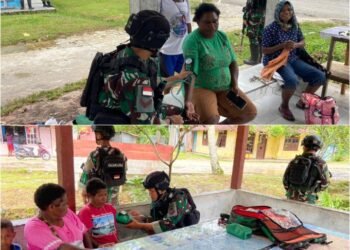 Satgas Yonif 623 Berikan Layanan Kesehatan Keliling di Distrik Aifat