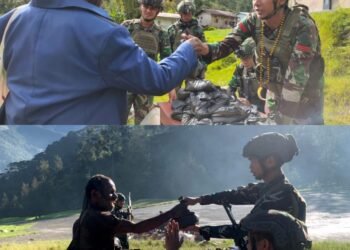 Atasi Kesulitan Warga Papua, Prajurit Buaya Putih Berikan Bantuan Sembako