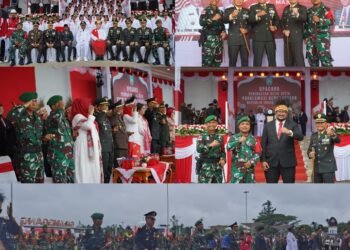 Dansatgas Yonif 642/Kps Ikuti Upacara Peringatan Detik-Detik Proklamasi Kemerdekaan RI ke-79
